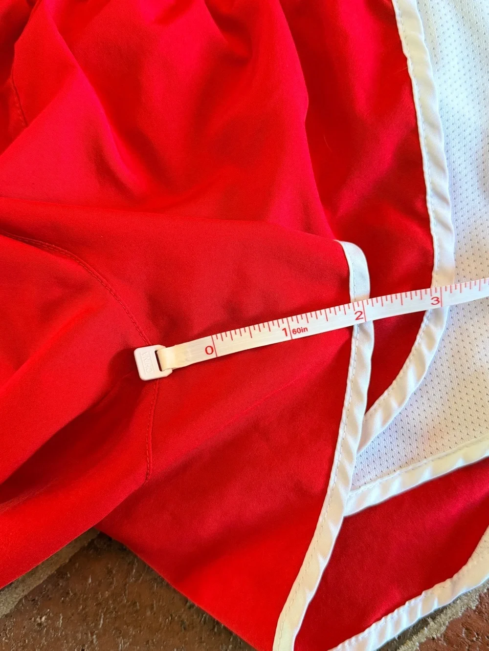 Nike Women's Red Athletic Shorts with White Trim